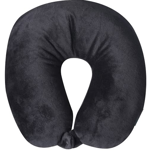 Soft U-Shaped Travel Neck Pillow – Charcoal Gray