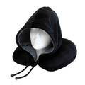 Hooded Travel Neck Pillow – Black