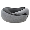 Wraparound Memory Foam Travel Neck Pillow – Light Gray